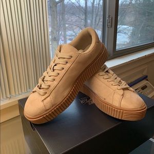 Tan Platform Sneakers